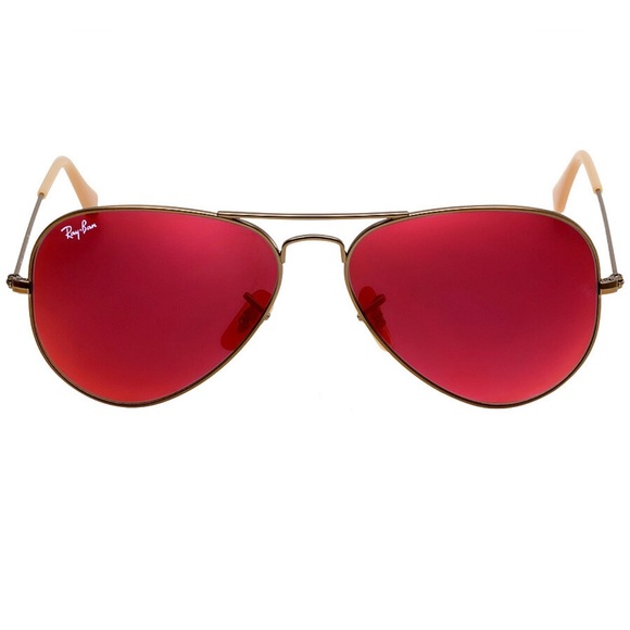 NEW Ray Ban Aviator Orange Red Mirrored Sunglasses - Picture 3 of 9